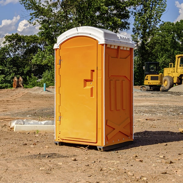 how often are the porta potties cleaned and serviced during a rental period in Gilead